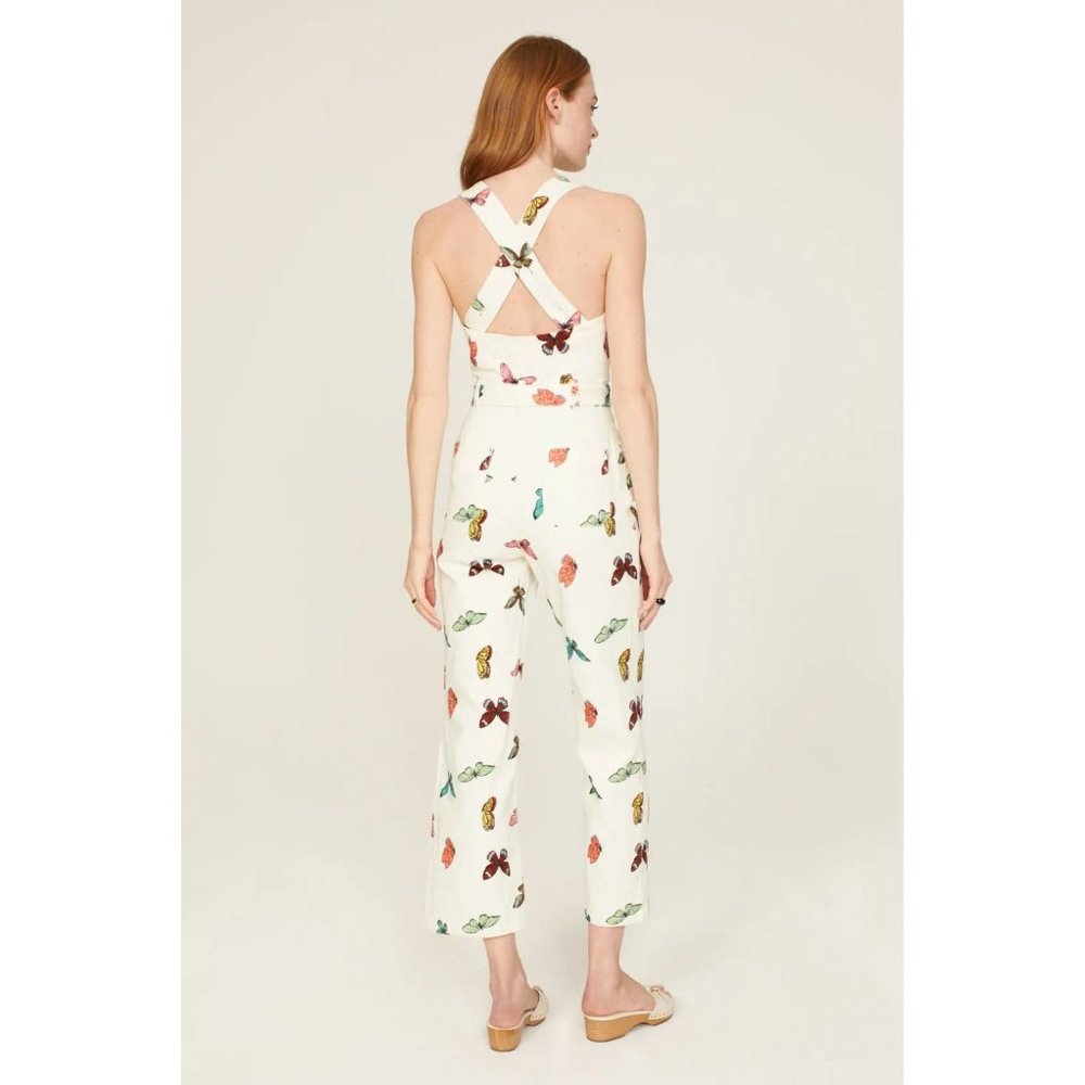 Rent the runway sz 12 Rachel Antonoff clem butterfly pattern jumpsuit rainbow - Picture 2 of 12